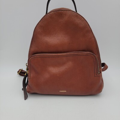 Fossil Felicity Mini Grain Leather Backpack SHB2107213 Brown Leather READ Descri