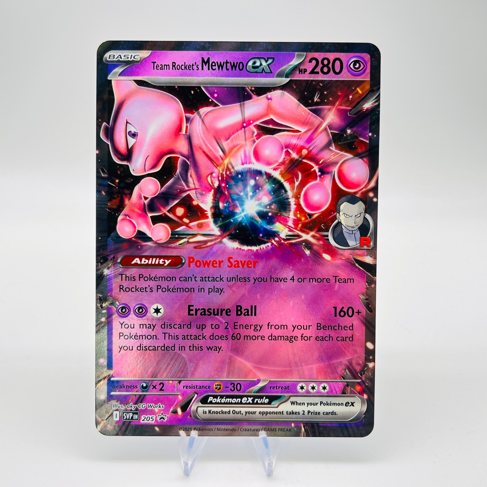 Pokémon TCG Team Rocket's Mewtwo EX Jumbo Oversized Black