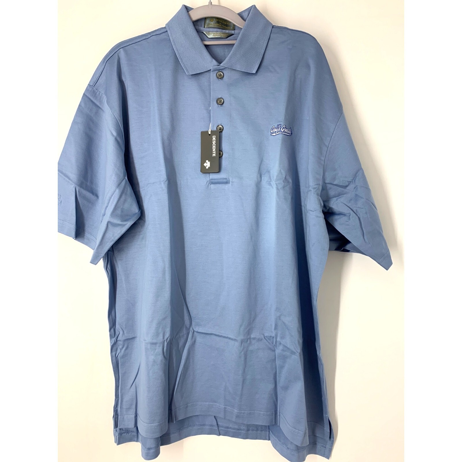 Men's Decente golf polo shirt large NWT 5648 Blue Short