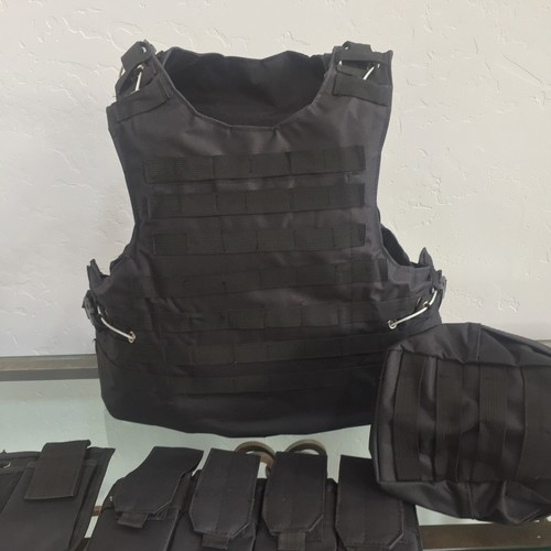 Tactical Plate Carrier BODY ARMOR Vest FREE Made With Kevlar Inserts 3a