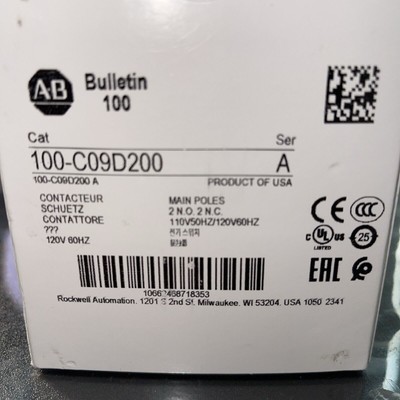 New Sealed Allen-Bradley 100-C09D200. 120V. IEC Contactor