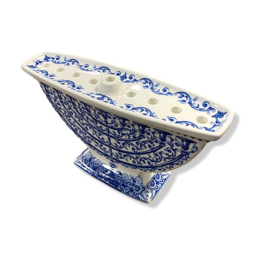 $168 Spode White Blue Judaica Menorah Hanukkah Candle Holder