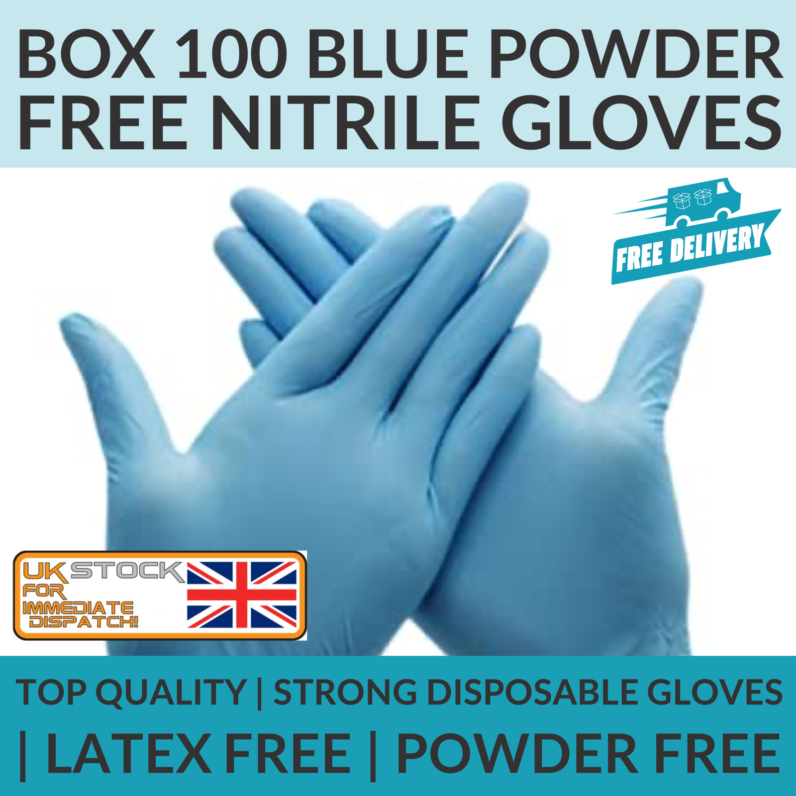 Купить Перчатки All Guard LARGE Blue Nitrile Gloves Powder & Latex Free ...
