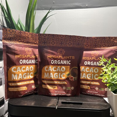 MegaPlants Cacao Magic 5 Mushroom Blend Reíshi,cordyceps, Net 5.3 Oz (3-pack)