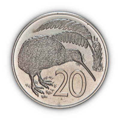 NEW ZEALAND. 1969, 20 Cents - QEII, Kiwi Bird, Apteryx australis