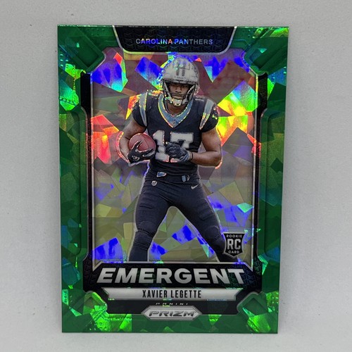 2024 Panini Prizm Xavier Legette Emergent Green Cracked Ice