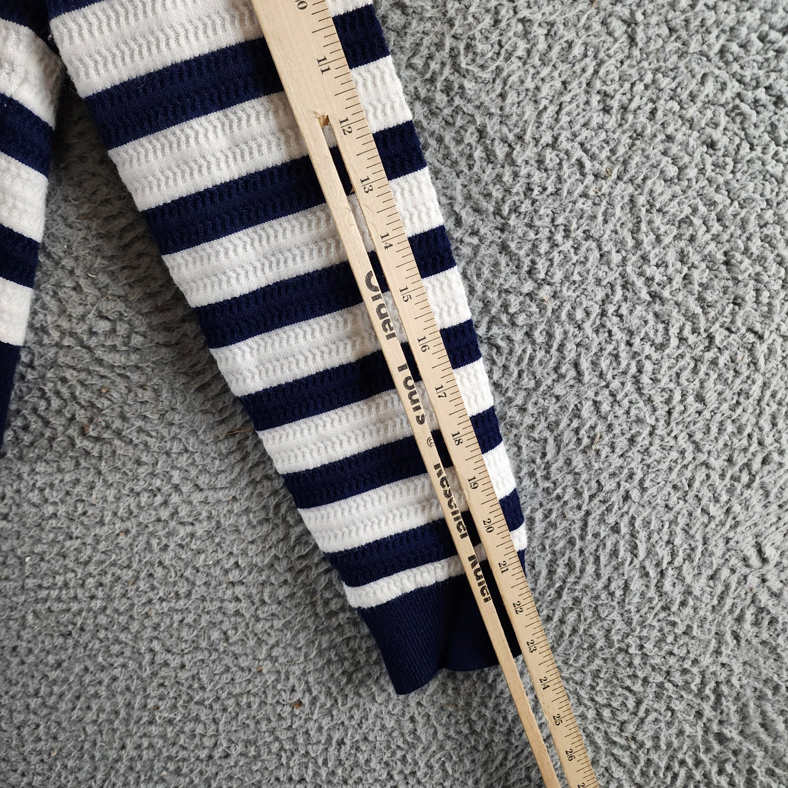 Generation Love Janice Cropped Sweater Women's S White/Navy Striped Long Sleeve - Picture 9 of 14