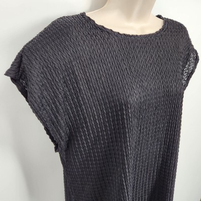 Michael Bernard Sheer Black Pullover Top Womens Size 1X Short Dolman Sleeves
