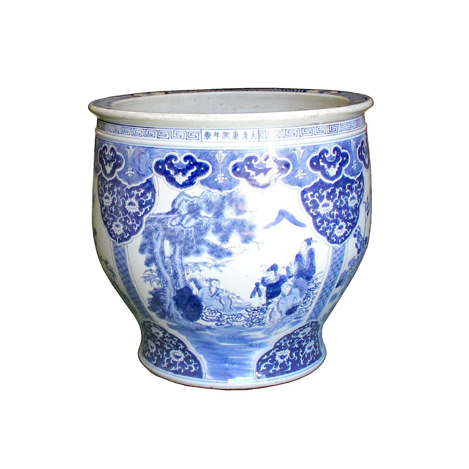 Chinese Blue White Oriental Flower People Scenery Porcelain Pot cs6026S Chinese Blue White Oriental Flower People Scenery Porcelain Pot cs6026S
