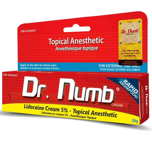 Dr. Numb 5% Lidocaine Topical Anesthetic Numbing Cream for P