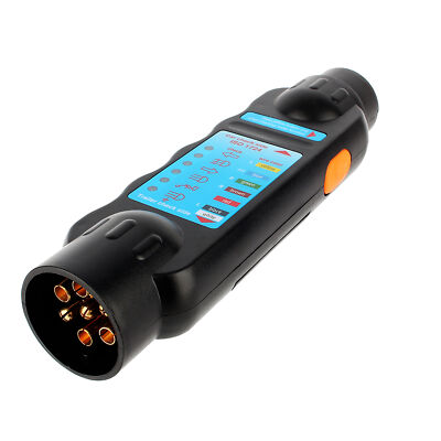 7Pin 12V Car Towing Trailer Plug Socket Connection Tester Diagnostic Tool Black