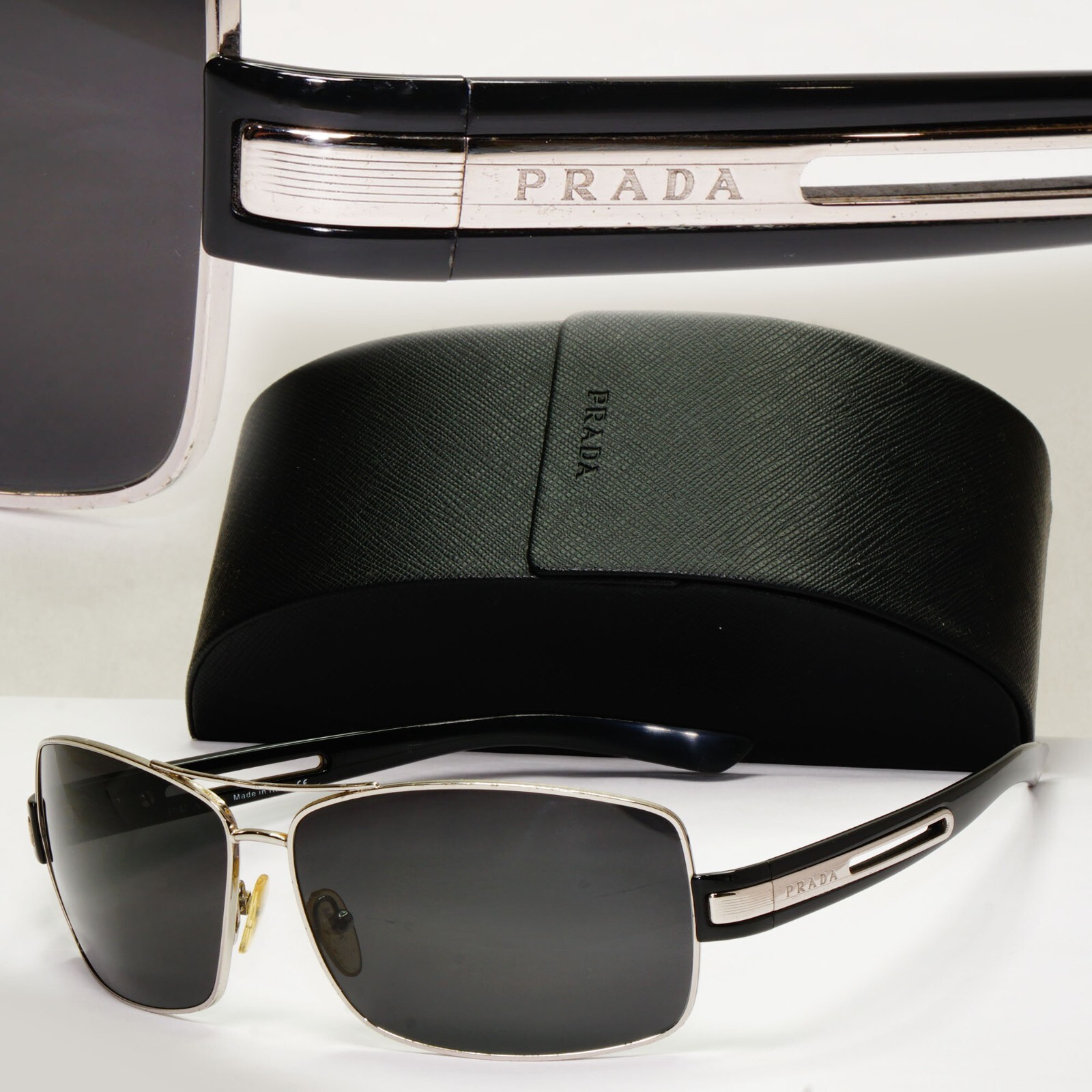 Prada Sunglasses 2011 Vintage Wrap Black Silver PR54IS SPR 54I 1BC-3M1  121223 | eBay UK