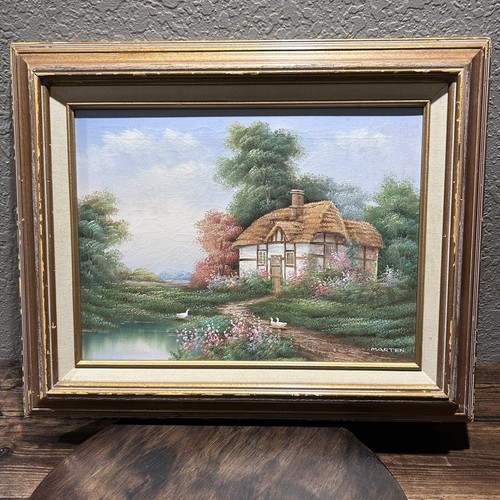 M. Marten, Lights in the Pond 公園 風景画 Framed Watercolour