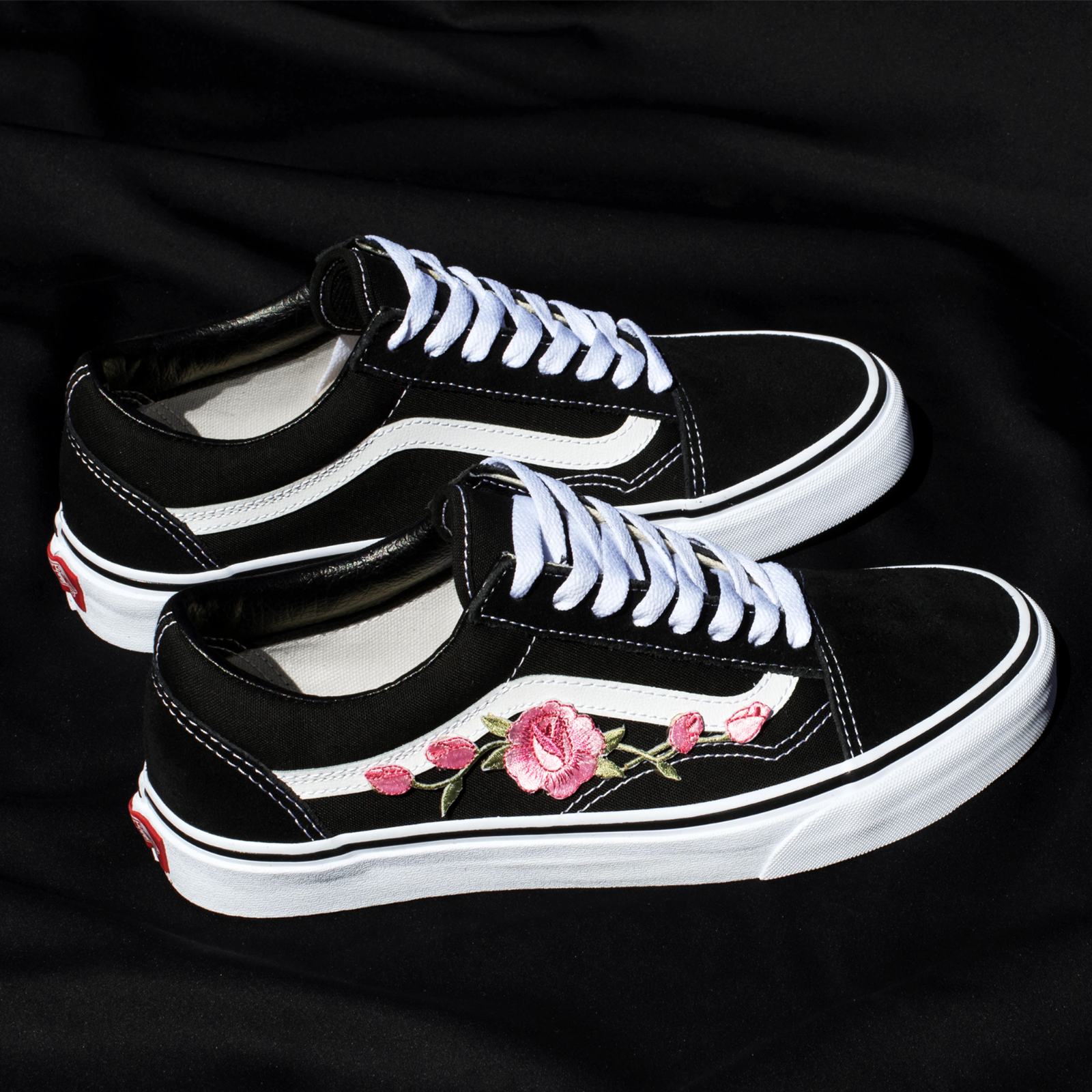 VANS VANS OLD SKOOL CUSTOM ROSA ROSE PATCH [EUR 34.5-48] UNISEX BLUMEN ROSEN SNEAKER