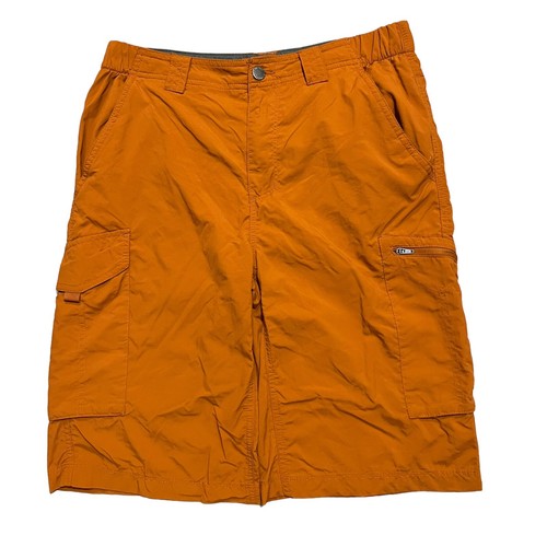 Columbia Orange Nylon omni Shade Water Repel Cargo shorts Size 30