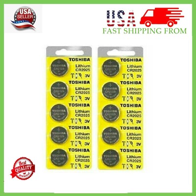 10 New Original Toshiba CR2025 CR 2025 3V LITHIUM BATTERY BR2025 Watch Expi 2034
