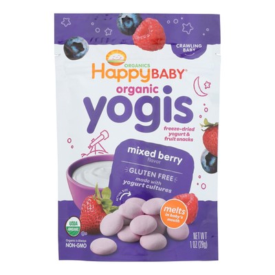 Happy Baby Happy Yogis - Yogurt &Fruit Snacks Mixed Berry - 1 Oz - Case Of 8
