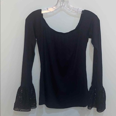NWT Re vava top black lace long sleeve blouse