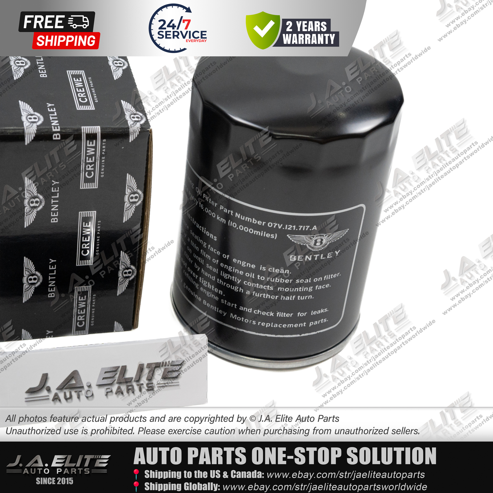 Genuine Bentley Oil Filter fits Bentley Mulsanne Arnage, OEM