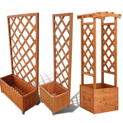 Garten Blumenkasten Holz Pflanzkasten mit Rankgitter Rankgitter Blumenständer