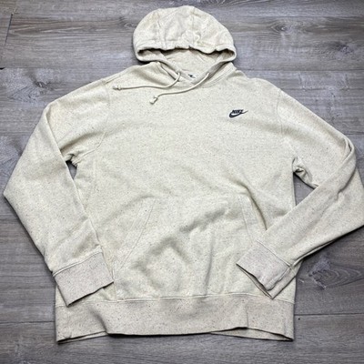 Nike Hoodie Mens M Cream Oatmeal Speckled Confetti Pullover Sweatshirt Active