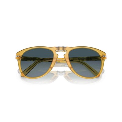 Pre-owned Persol Steve Mcqueen 714sm 204/s3 Opal Yellow Blue Polarized Sunglasses Folding