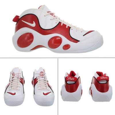 Nike Men's AIR ZOOM FLIGHT 95 White - Red Basketball Shoes Size 12 NIB