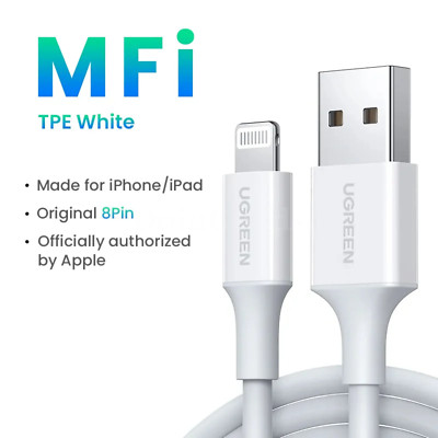 Ugreen MFi Certified USB Lightning Cable 2.4A Fast Charging iPhone Pro Max iPad