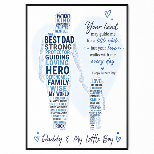 personalised fathers day poster for dad daddy from son gift print