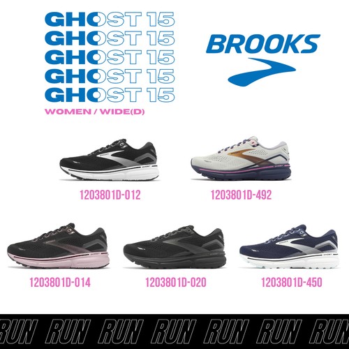 

Женские беговые кроссовки Brooks Ghost 15 D Wide Road Runner Marathon Pick 1, Multicolor, Ghost 15 D Wide