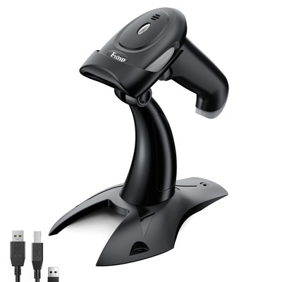 2D 1D Wireless Barcode Scanner with Stand, 3-in-1 Barcode Scanner Reader 2.4G...