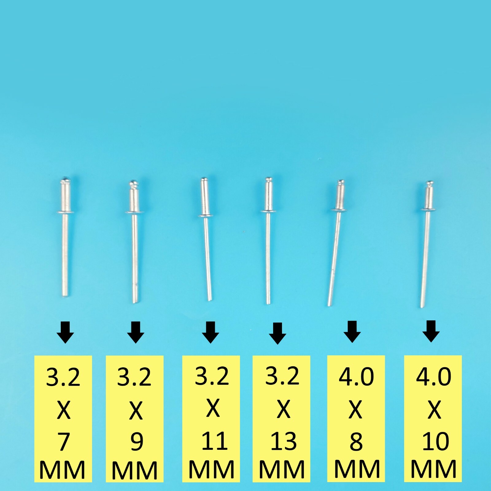 240 Pcs Aluminum Rivet Assortment Aluminum Blind Pop Rivet Open End