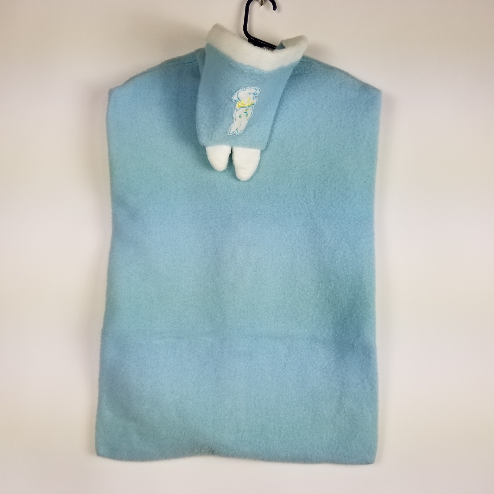 Vintage Baby Sleep Sack Bunting Bag Hooded Light Blue Bunny Zippered