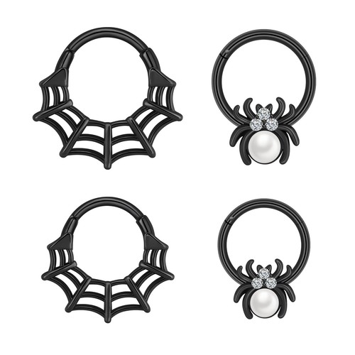 1x Surgical Steel Nose Rings Hoop Hinged Septum Clicker Earrings Piercing 16G