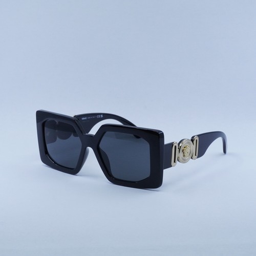 Pre-owned Versace Ve4478u Gb1/87 Black/dark Grey 55-17-140 Sunglasses In Gray