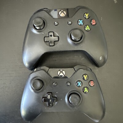Lot Of Two Official OEM Xbox One Wireless Controller Carbon Black Model 1708