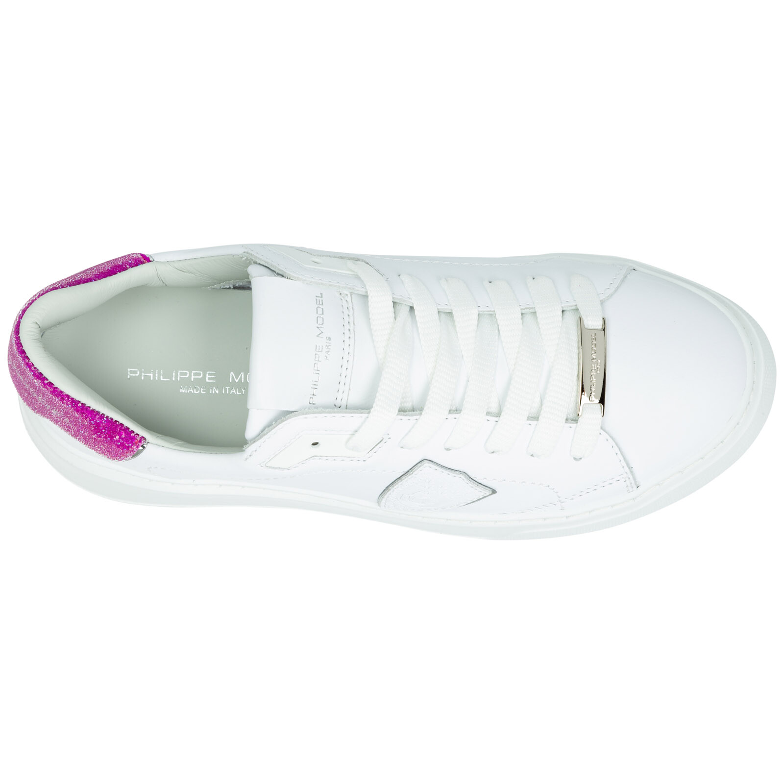 PHILIPPE MODEL PHILIPPE MODEL SNEAKER DAMEN TEMPLE BTLDVGS2 BLANC - VIOLET LOGO SCHUHE