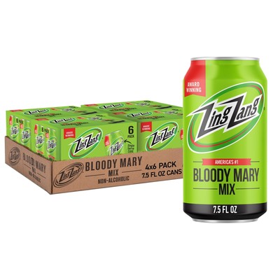24 pk Zing Zang Bloody Mary Non-Alcoholic Cocktail Mixer, 7.50 Fl Oz Cans Superb