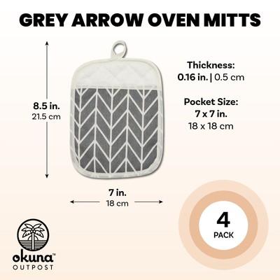 4 Pack Bohemian Pot Holders, Hot Pads for Kitchen Counter and Pan Handles 7x8.5"