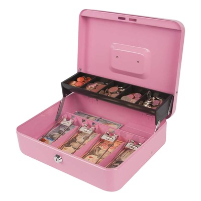 Locking Money Box Compact Storage Solution Secure Metal Cash with Lock Capacity