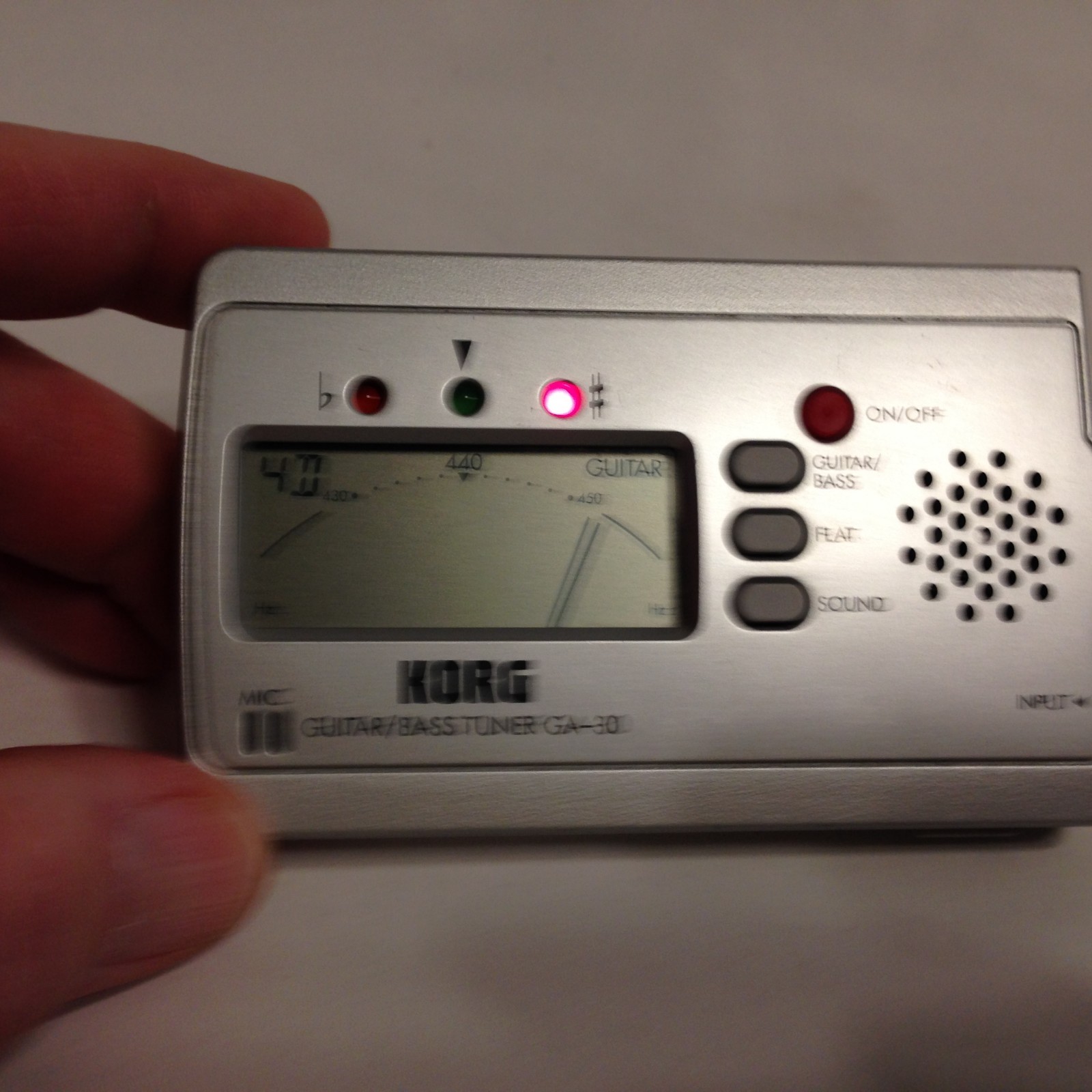 KORG GA-30 Ultra Compact Guitar/Bass Tuner Working Perfectly