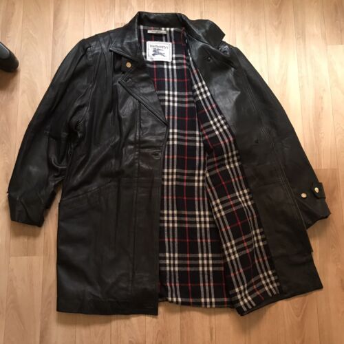 Vintage Burberry Leather JACKET nova check OvERCOAT women's Vintage Burberry Leather JACKET nova check OvERCOAT women's
