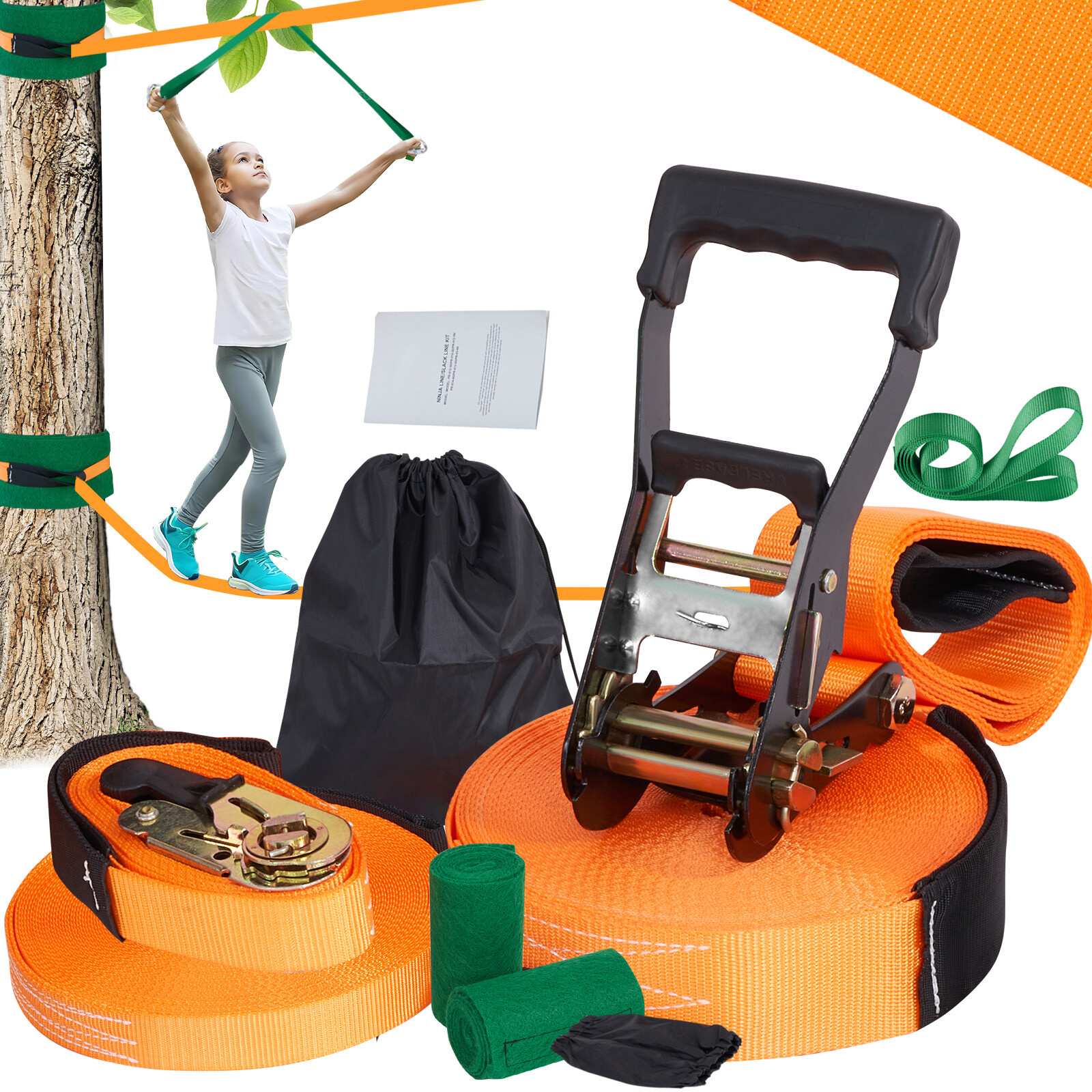 S.L.A.C.K. MY SPACE 12インチ slack 5lack Flybold Slackline Kit for Kids & Adults - 57 Feet with