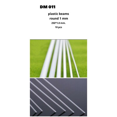 Plastic Beams 250x1 mm, 10 pcs - For Scale Model Kit Dan Models DM 011 