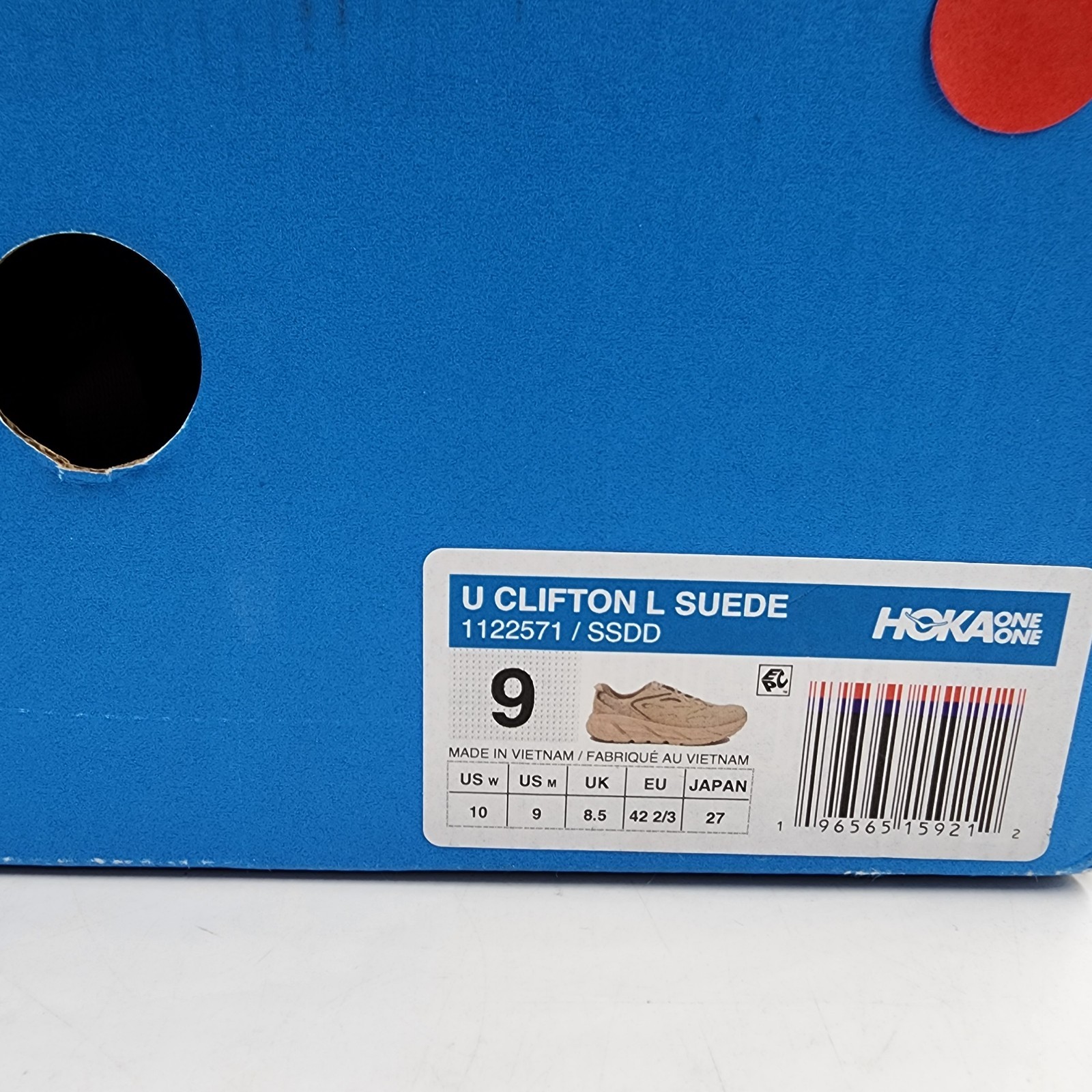 HOKA Clifton L Suede Low Top Sneakers Unisex 10W/9M Light Tan Round Toe Lace Up - Picture 18 of 19