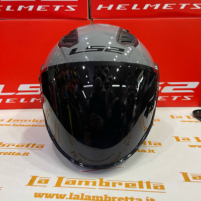 CASCO LS2 AIRFLOW II OF616 - GRIGIO NARDO LUCIDO CON VISIERA LUNGA NERA