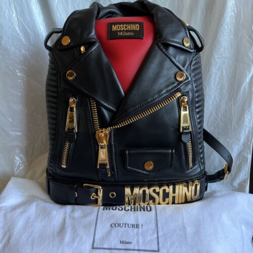 Authentic Moschino Milano Leather Biker Jacket Backpack Authentic Moschino Milano Leather Biker Jacket Backpack