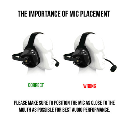 Black Behind The Head Noise Canceling Two Way Radio Headset for Motorola XPR3500