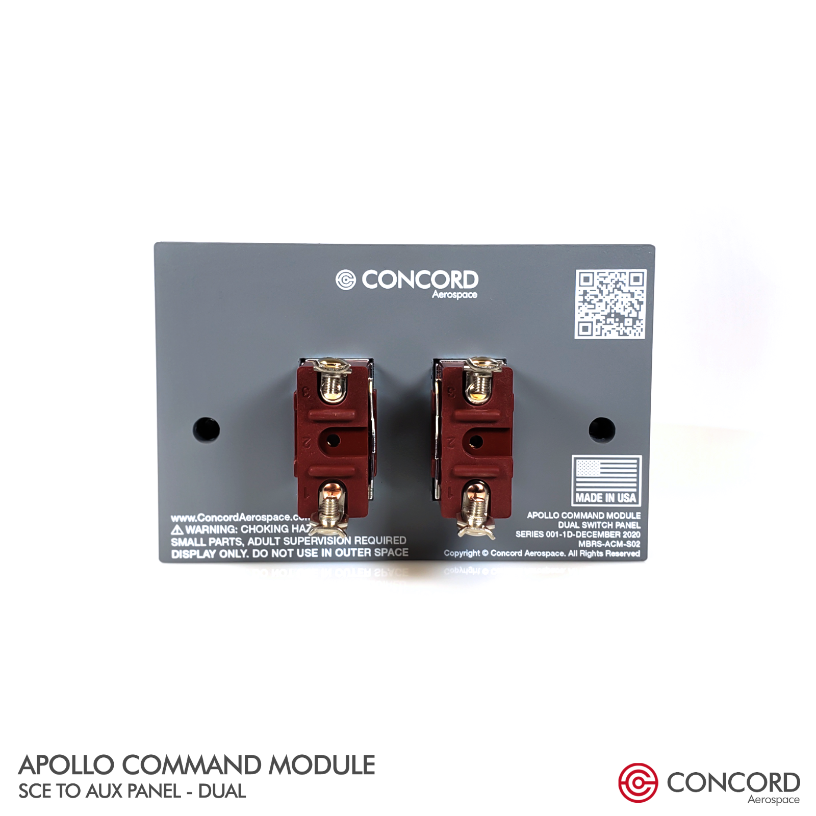 APOLLO COMMAND MODULE DUAL SWITCH PANEL - SCE TO AUX REPLICA MEMORABILIA NASA