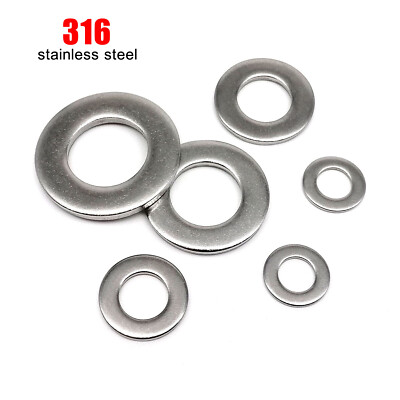 2/50X High Quality M1.6-M24 GB97 316 A4 Stainless Steel Flat Washer Plain Gasket